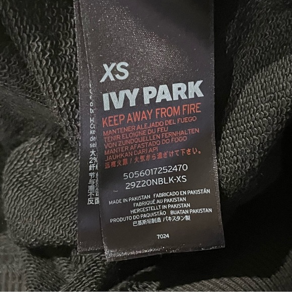 Ivy Park Black Full-Zip Logo Hoodie - Size XS - Picture 15 of 16